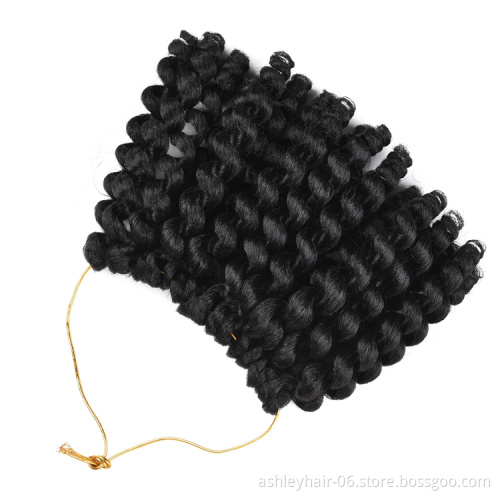 Crochet Braid Hair Pre-Looped 8 Inch Jumpy Wand Curl  Crochet  Hair Synthetic Hair Extensions